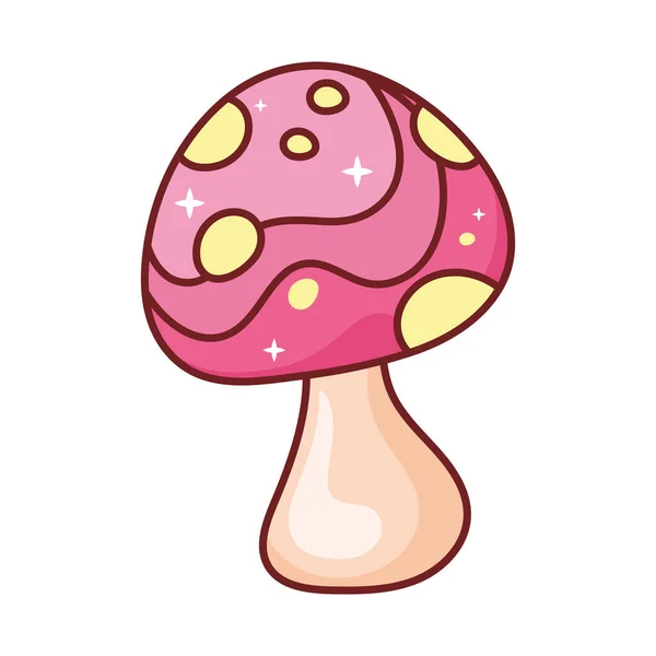 かわいい漫画真菌レトロで懐かしいアイコンが孤立 — ストックベクタ