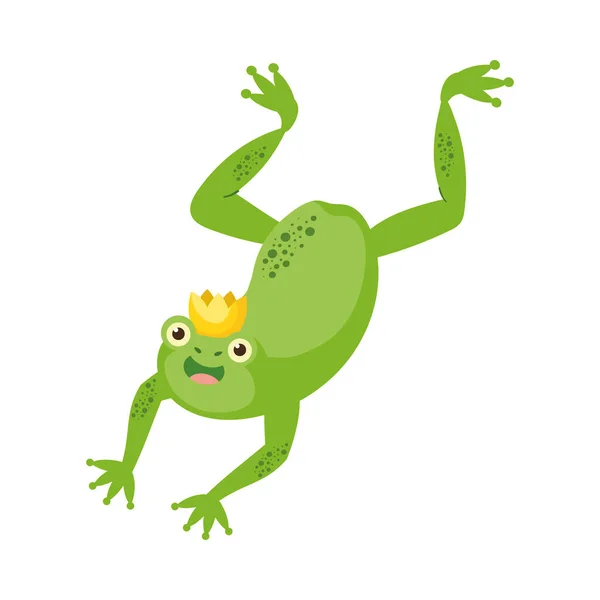 Jumping Frog Crown Icon Isolated — Stock Vector