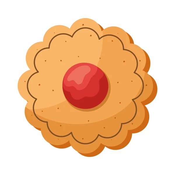 Изолированная Иконка Клубничного Печенья — стоковый вектор