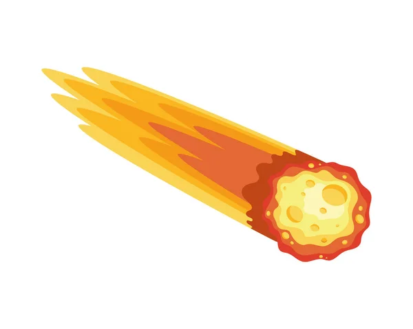 Burning Fireball Galaxy Icon Isolated — Vector de stock