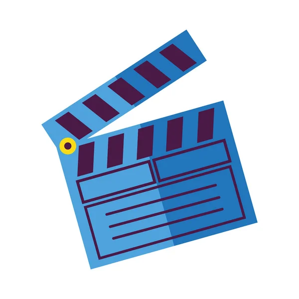 Movie Βιομηχανία Clapperboard Εικονίδιο Απομονωμένο — Διανυσματικό Αρχείο