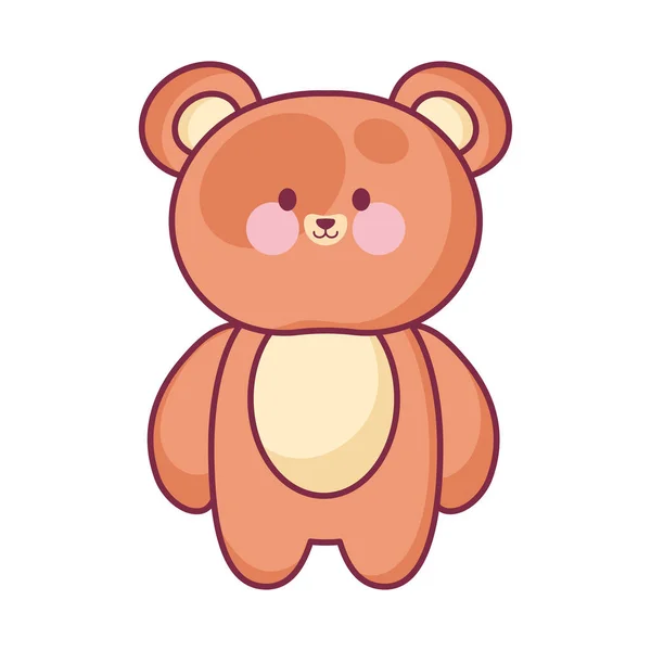 Niedliche Karikatur Teddybär Kawaii Symbol Isoliert — Stockvektor