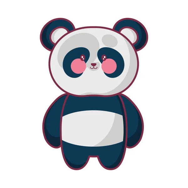 Alegre Panda Kawaii Sobre Fondo Blanco Icono Aislado — Archivo Imágenes Vectoriales