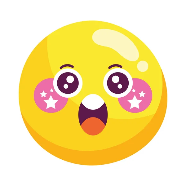 Χαρούμενη Μπάλα Emoticon Χαριτωμένο Γέλιο Σχεδιασμό Μασκότ — Διανυσματικό Αρχείο