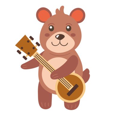Gitar çalan ayı müzisyeni ikonu izole edildi