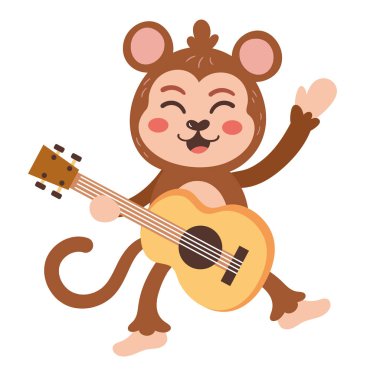 Tatlı maymun gitarist eğlenceli müzik ikonunu soyutladı