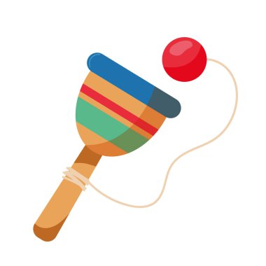 Topun simgesi izole edilmiş tahta oyuncak