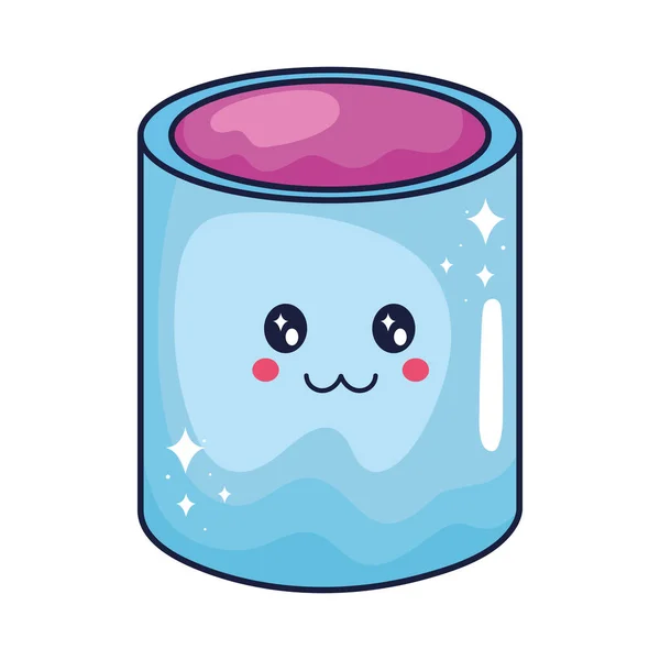 Cute Cup Kawaii Icon Isolated — Stock Vector