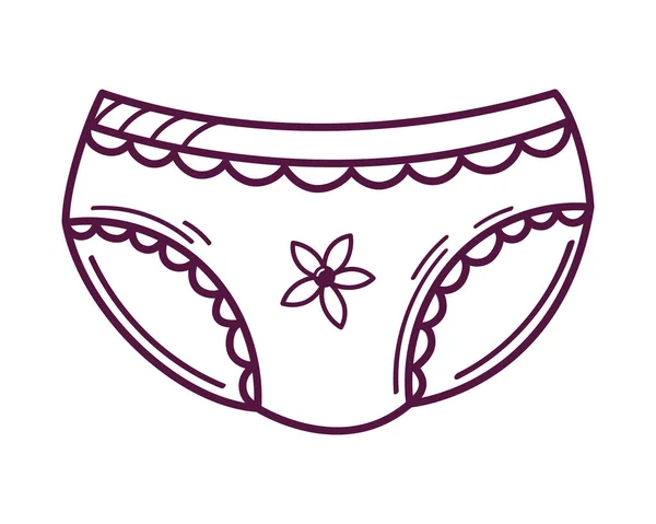 Dívka Kalhotky Spodní Prádlo Doodle Ikona Izolované — Stockový vektor