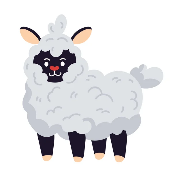 かわいい子羊のファーム動物のアイコンを隔離 — ストックベクタ