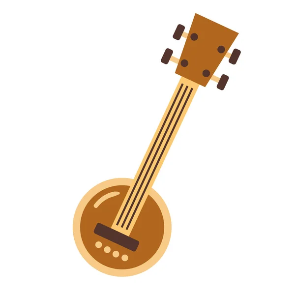 Ícone Instrumento Corda Banjo Isolado — Vetor de Stock