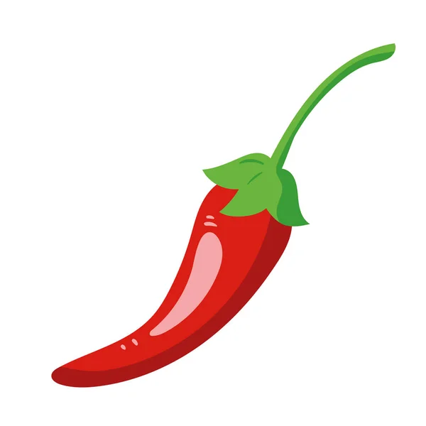 Rouge Chili Légume Nourriture Icône Cuisine — Image vectorielle