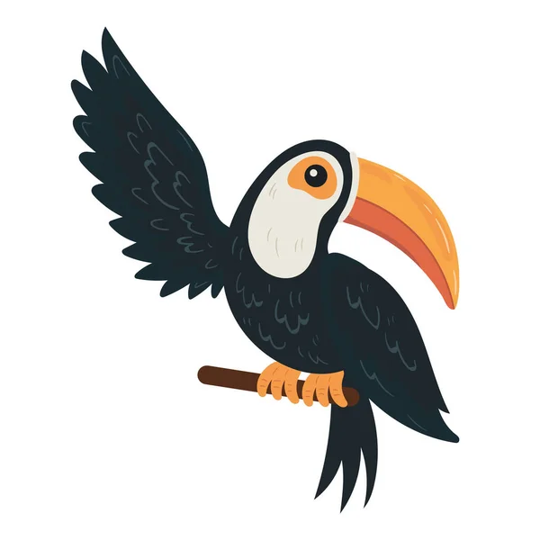 Toucan Pták Divoké Zvíře Ikona Izolované — Stockový vektor