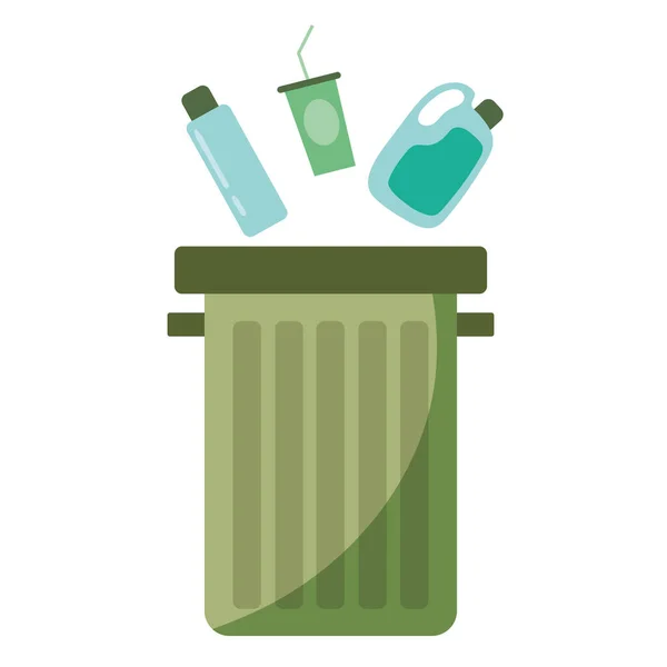 循环再用及生态废物箱图标 — 图库矢量图片