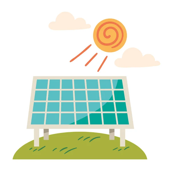 Solar Energy Generation Technology Outdoors Ecology Icon — Stock Vector