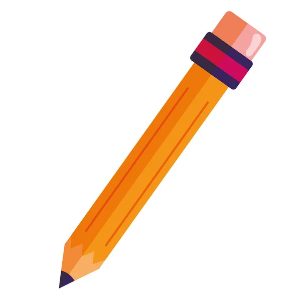 白色背景图标上的铅笔孤立 — 图库矢量图片