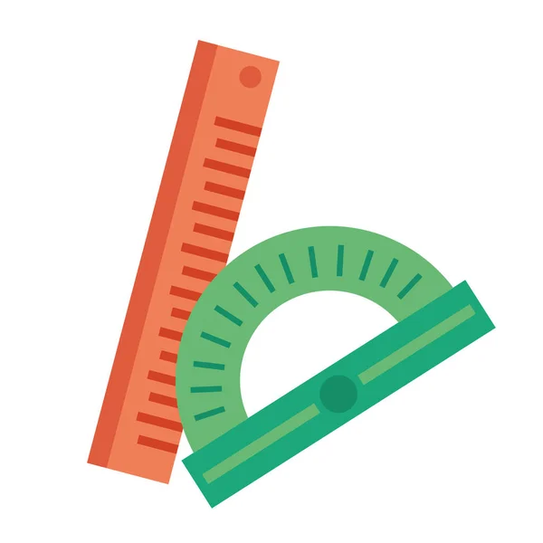 Ruler Measures Supplies Icon Isolated — Stock Vector