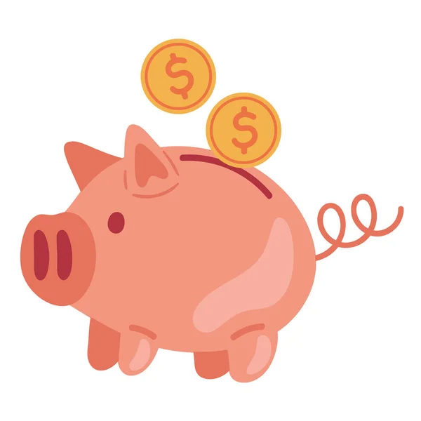 Πλούτο Αποταμίευση Pigggy Τράπεζα Ευημερία Εικονίδιο Απομονωμένο — Διανυσματικό Αρχείο