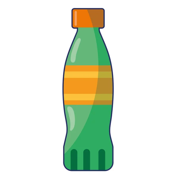 Dibujo Animado Icono Botella Plástico Verde Aislado — Archivo Imágenes Vectoriales