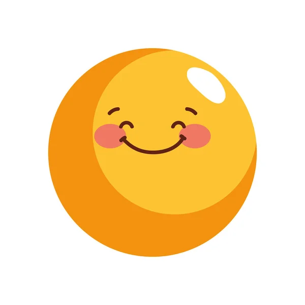 Sorrindo Desenho Animado Mascote Emoticon Ícone Isolado — Vetor de Stock