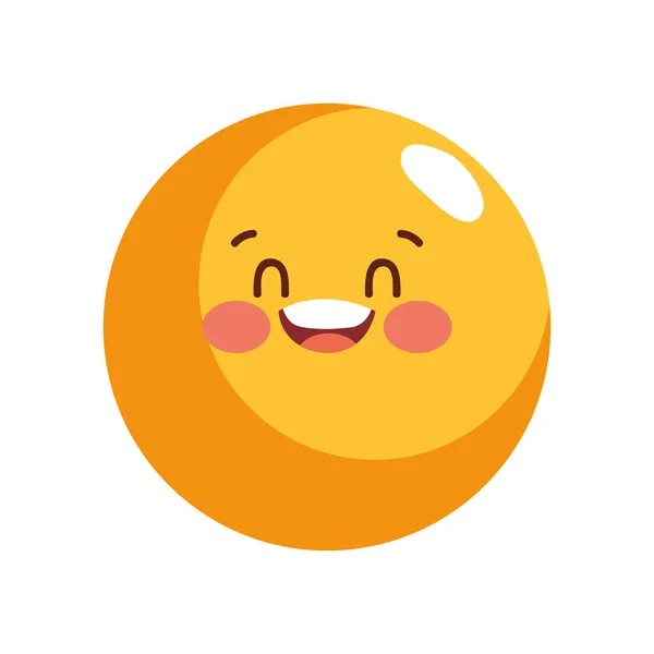 Χαρούμενα Emoji Χαμογελώντας Εικόνα Ευτυχία Απομονωμένη — Διανυσματικό Αρχείο