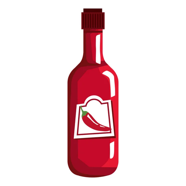 Bouteille Sauce Piment Icône Isolée — Image vectorielle