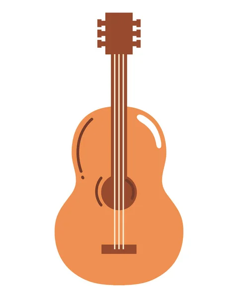 Musik Gitarre Saiteninstrument Ikone Isoliert — Stockvektor