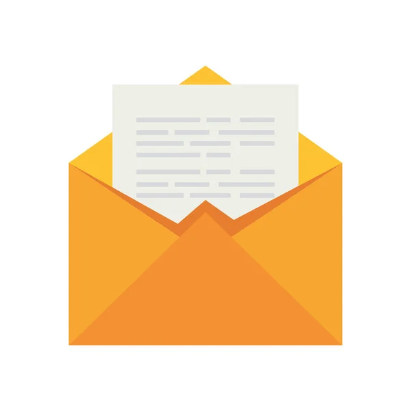 Email Com Ícone Envelope Amarelo Isolado —  Vetores de Stock