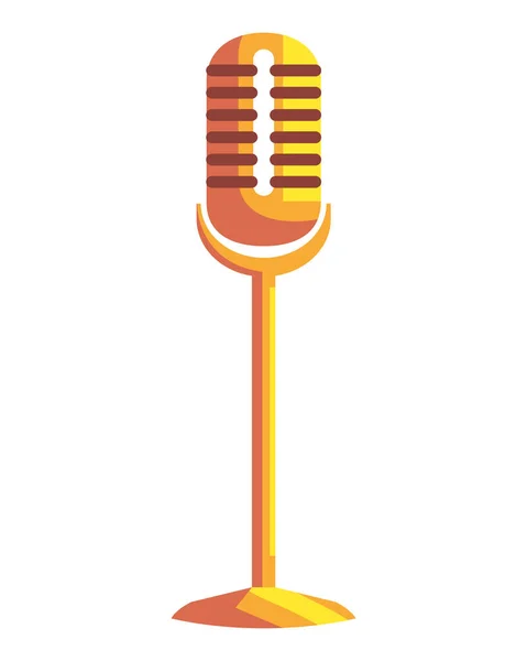Microfono Icona Sfondo Bianco — Vettoriale Stock