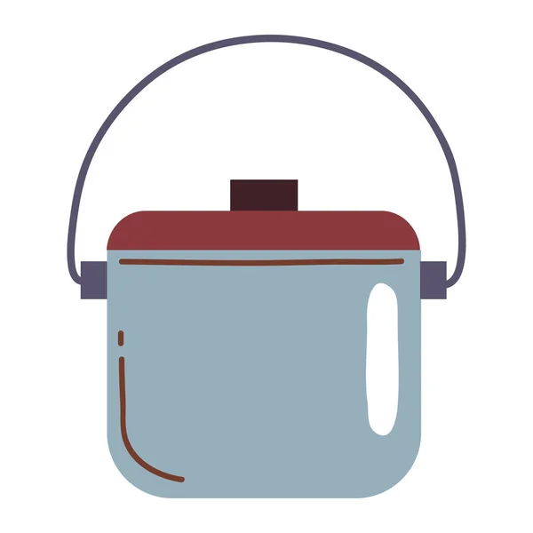 Stainless Steel Casserole Pot Icon Isolated — Stock Vector