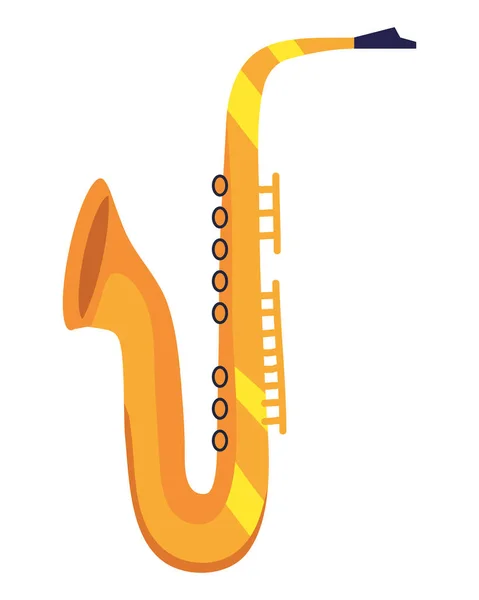 Saxophon Musikinstrument Ikone Isoliert — Stockvektor