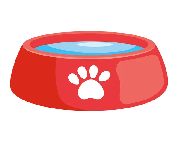 Cute Dog Bowl Decoration Icon Isolated — Stock Vector