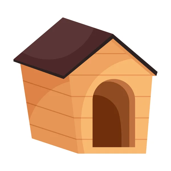 Cartone Animato Animale Domestico Cane Casa Icona Isolato — Vettoriale Stock
