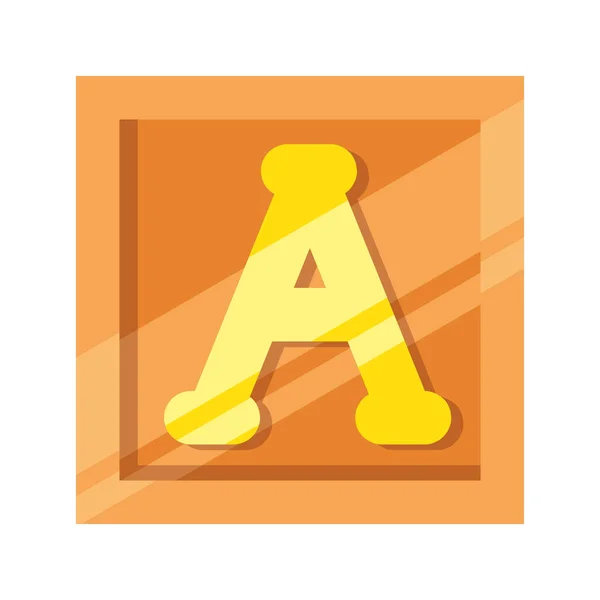Brick Toy Alphabet Icon Isolated — Stock Vector