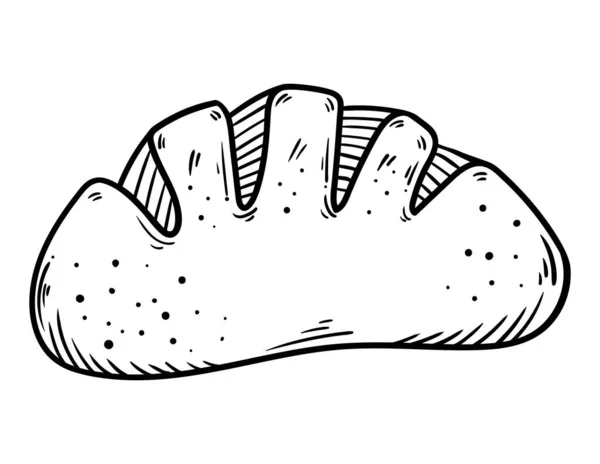 Pão Fresco Mão Desenhado Alimento Ícone Isolado —  Vetores de Stock