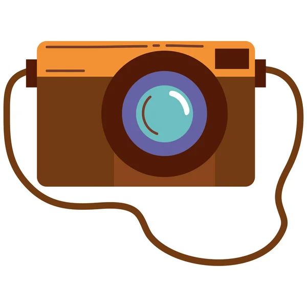 Antique Camera Photography Icon Isolated — Stock Vector