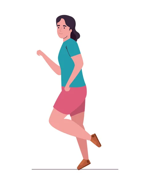 One Person Jogging Activity Icon Isolated — Stock Vector