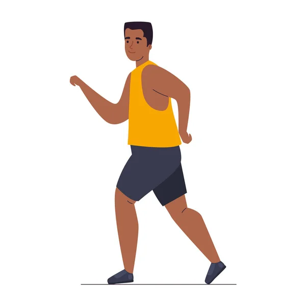 Icône Activité Jogging Homme Musculaire Isolé — Image vectorielle