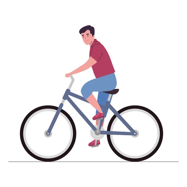 Faire Vélo Cycliste Avec Icône Vitesse Mouvement Isolé — Image vectorielle