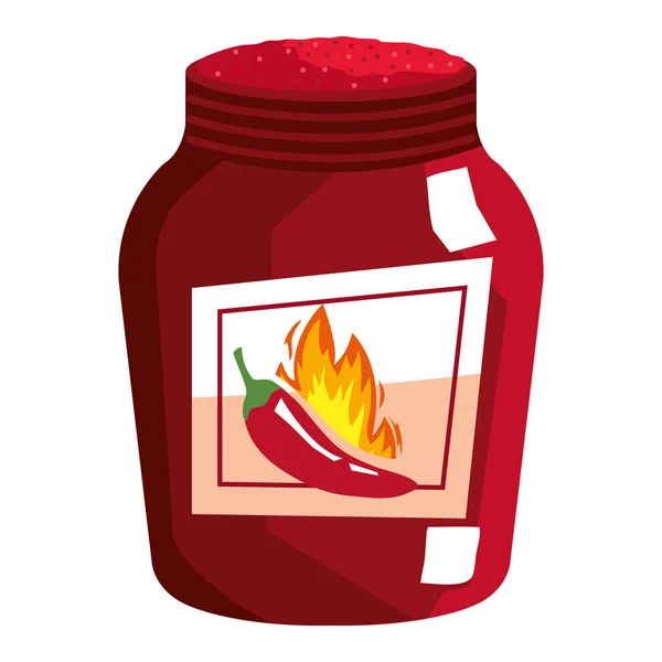 Icône Sauce Chili Fraîche Isolée — Image vectorielle