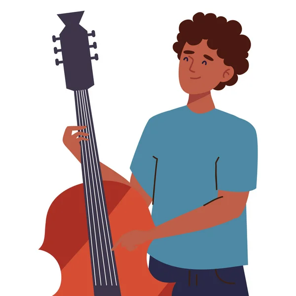 Musician Playing Cello Icon Isolated — Stock Vector