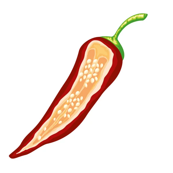 Assaisonnement Chili Frais Aux Légumes Bio Isolé — Image vectorielle