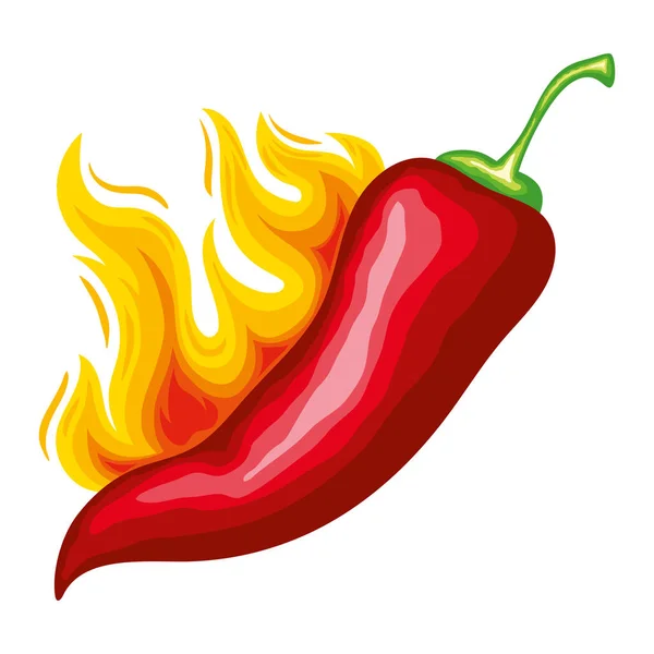 Verbranden Chili Peper Gastronomische Warmte Pictogram Geïsoleerd — Stockvector