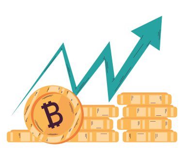 Madeni para yığınları beyazlar üzerindeki finansal başarıyı simgeler.