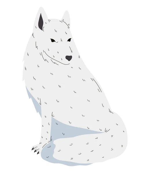 Arctic Wolf Design White — Stock Vector
