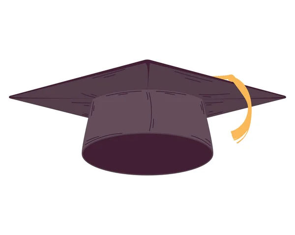 Black Graduation Cap White — Stock Vector