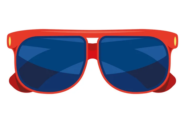 Röda Solglasögon Med Modern Plast Ram Design Över Vitt — Stock vektor