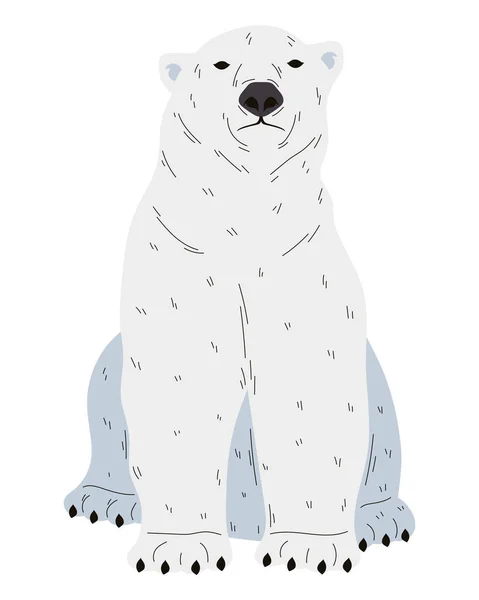 可愛いです北極熊座って白 — ストックベクタ