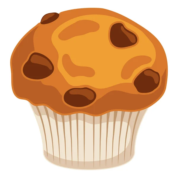Muffin Cioccolato Forno Sopra Bianco — Vettoriale Stock