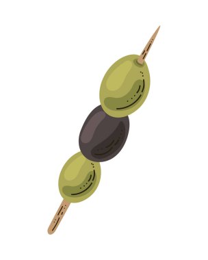 Beyaz üzerine taze zeytin şişi.